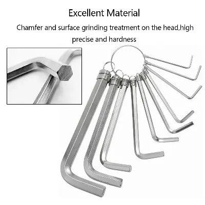 Picture of 8 in 1 Bike Bicycle Repair Tool Set Bicycle 8 Sizes Octagon Wrench Spanner Home Outdoor Cycling Supply Cycle Wrench Tool - Silver