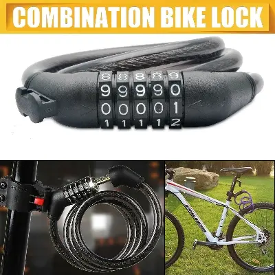 Picture of Cycling Security 5 Digit Combination Password Bike Bicycle Cable Chain Lock - Cycle Accessories