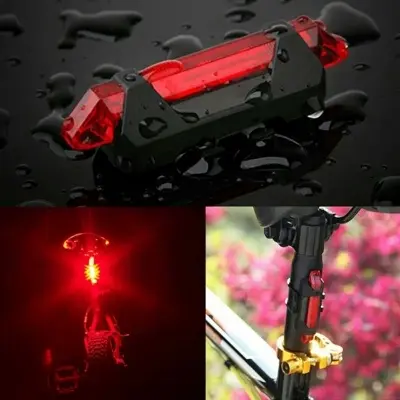 Picture of PORTABLE RECHARGEABLE LED USB MOUNTAIN BIKE TAIL LIGHT TAILLIGHT MTB SAFETY WARNING BICYCLE REAR LIGHT LAMP BICYCLE LIGHT RED - Bike