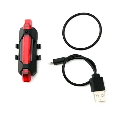 Picture of PORTABLE RECHARGEABLE LED USB MOUNTAIN BIKE TAIL LIGHT TAILLIGHT MTB SAFETY WARNING BICYCLE REAR LIGHT LAMP BICYCLE LIGHT RED - Bike