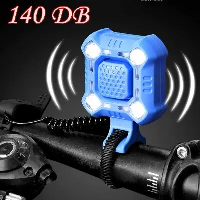 Picture of 2 in 1 bicycle horn and light, USB charger up to 120db, for mountain bike, front handlebar, electronic bicycle light, waterproof - Cycle Accessories