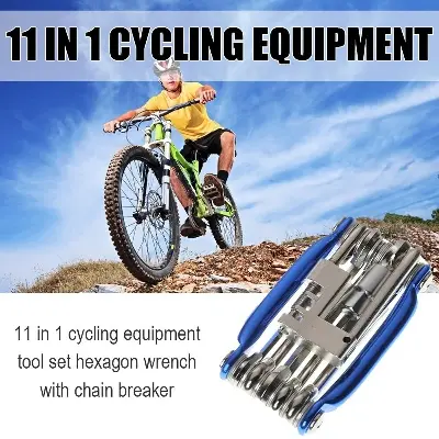 Picture of 11 in 1 set multi tools with chain breaker allen screwdriver for mtb road bike repair tool maintenance