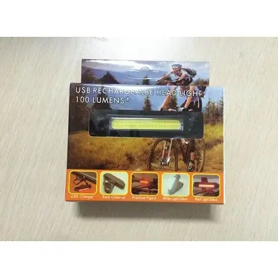 Picture of Waterproof Bike Light USB Rechargeable Head Light Red LED 100 Lumen Front Rear Bike Tail Light