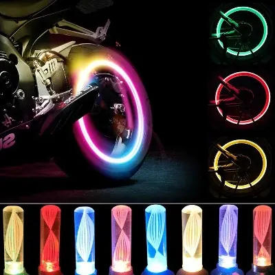 Picture of Bike Motorcycle Cycling LED 4 Color Bike Wheel Tire Light Tire Valve light