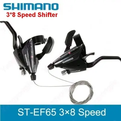 Picture of SHIMANO ST-EF65 3×8 Speed MTB Bike Bicycle Shifter&Brake Set Lever Black w/cable