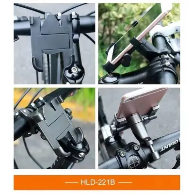 Picture of Metal Bike or Bicycle Mobile Holder For motorcycle bicycle takeaway rider -Black