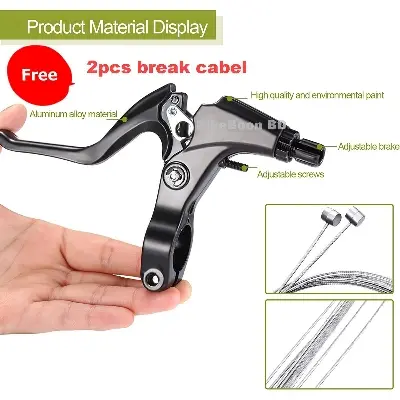 Picture of 2pcs Brake Lever Aluminum Alloy Brake Handles with Bike Brake Cables Wires for Mountain Bike Most Bicycles, Road Bikes
