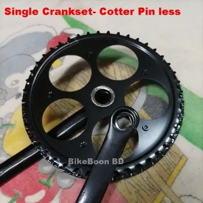 Picture of Bicycle Single Crankset- Cotter Pin less Bicycle Crankset (Black) - for Bicycle