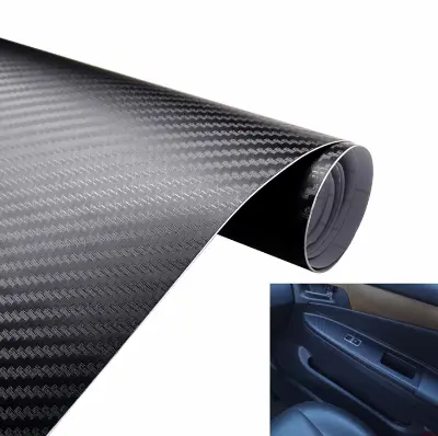 Picture of 2 Pcs Sticker Black Carbon Fiber (18"×3" )Vinyl Wrap Texture 3D self adhesive DIY Decor Bike ,Motorcycle,Car stickers