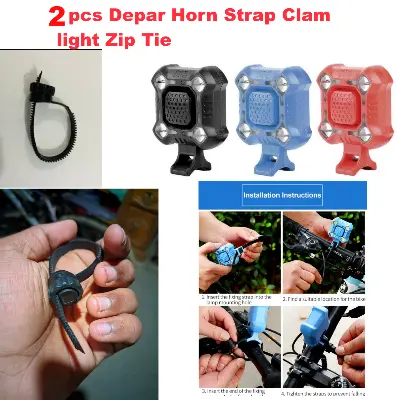 Picture of 2pcs Depar Horn Strap Clamp For Bicycle Dipper light Zip Tie / Holder/ Dipper Light Badhar Belt