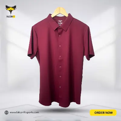 Picture of Falcon Fit Men's Half Sleeve Shirt Maroon