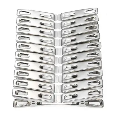 Picture of STAINLESS STEEL WINDBREAK CLIP MADE IN CHINA 20 PCS SET - Silver