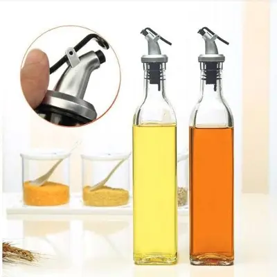 Picture of Oil Savings Glass Jar Kitchen Oil Glass Jar 300 ml (2 pcs jar) - CLEAR