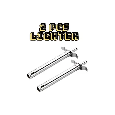 Picture of Stainless Steel Metallic Kitchen Lighter Regular Gas Lighter For Kitchen Stove High Durable 2 pcs - Silver
