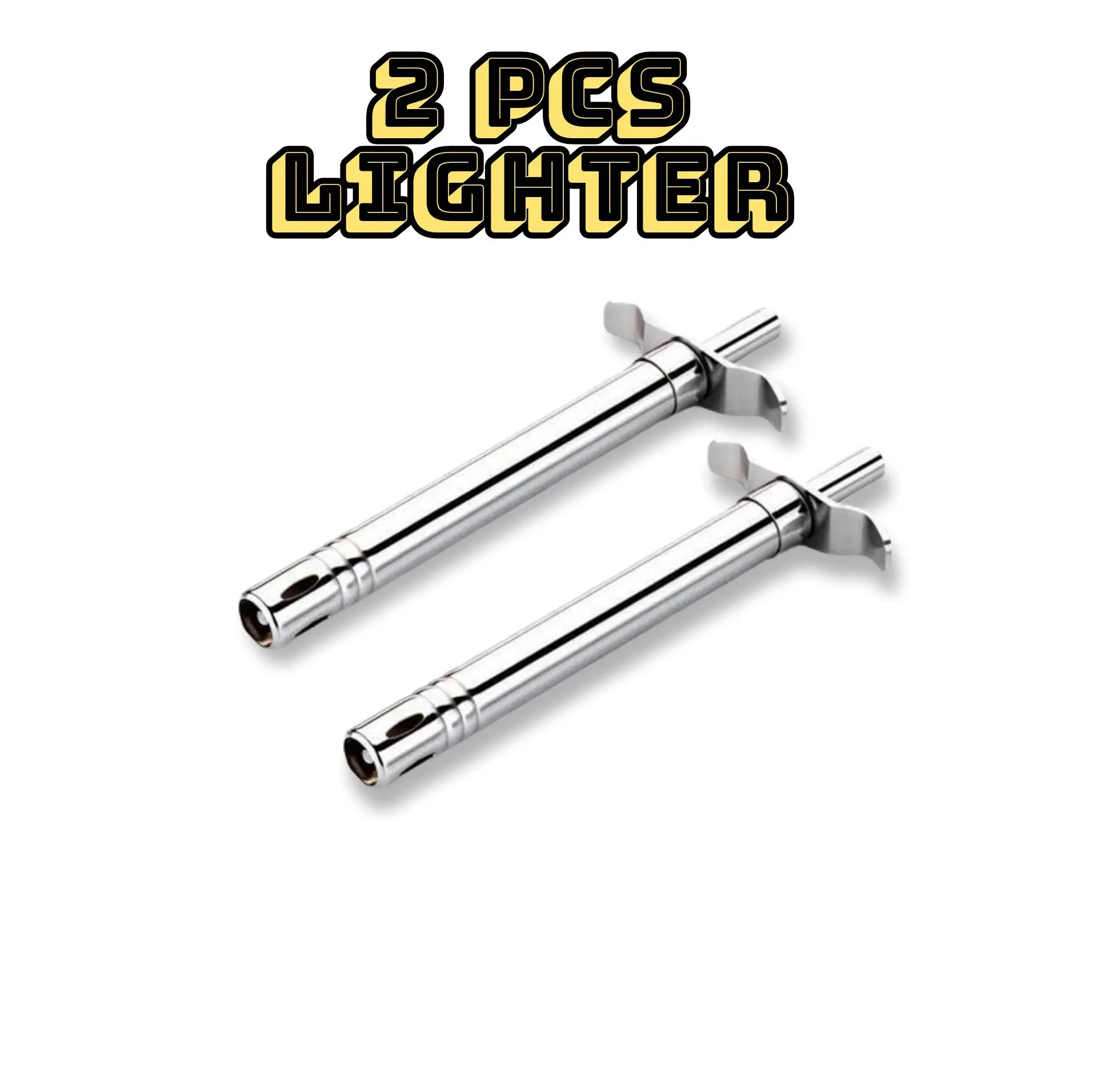 Picture of Stainless Steel Metallic Kitchen Lighter Regular Gas Lighter For Kitchen Stove High Durable 2 pcs - Silver