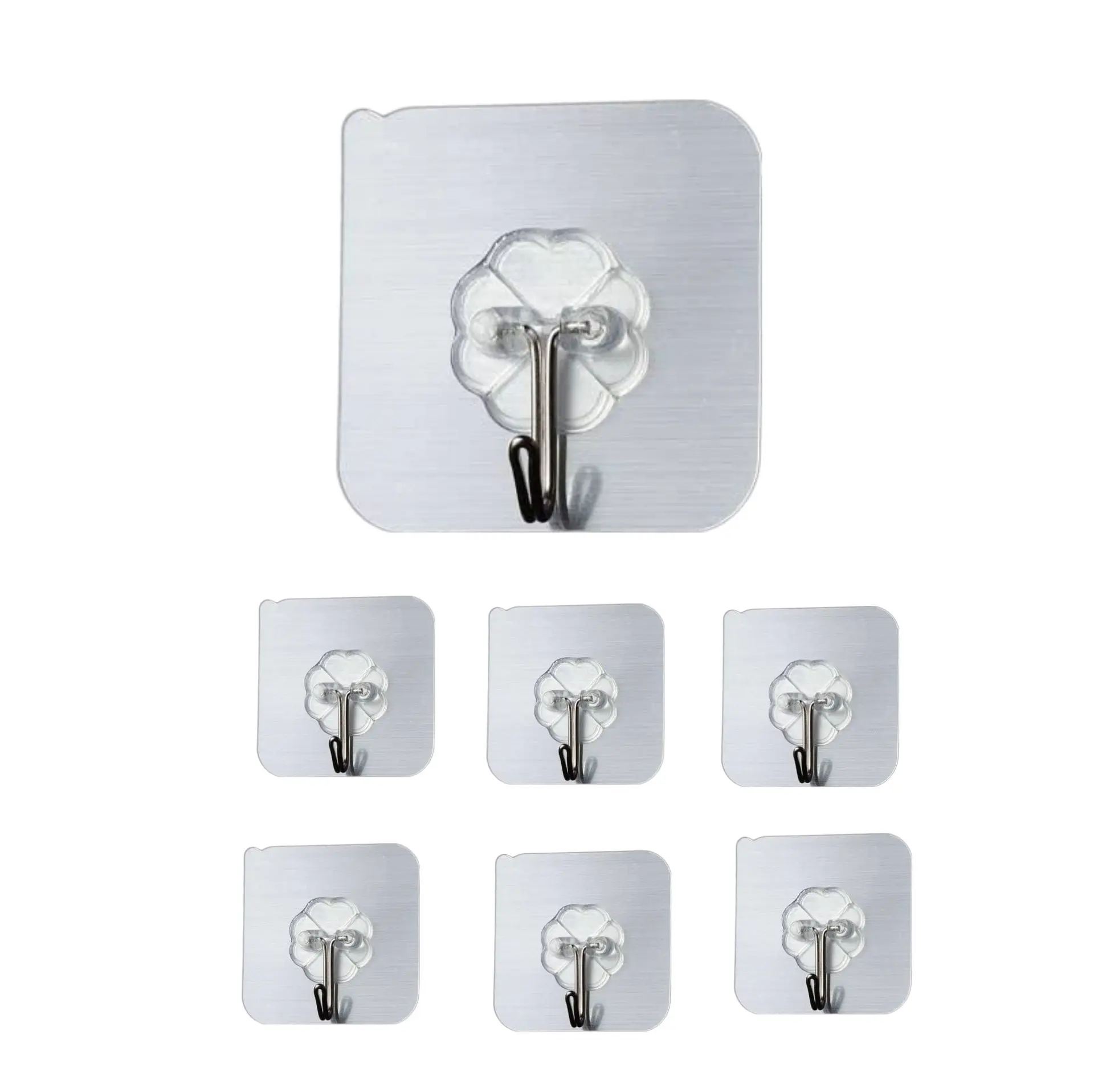 Picture of Wishbone Golden / Silver Self Adhesive Hooks No Drilling Wall Hooks Bathroom Hooks Kitchen Hooks Waterproof / 6 cm X 6 cm Heavy Duty Sticky Hooks for Hanging 10KG(Max) (6 PCS) - Gold