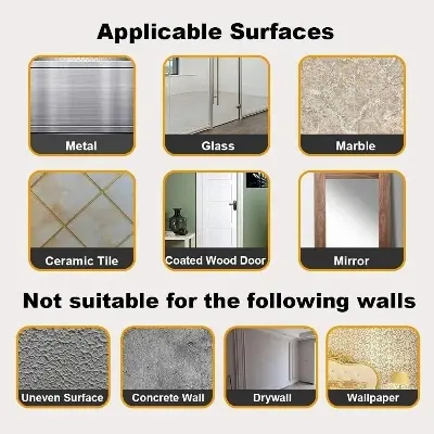 Picture of Wishbone Golden / Silver Self Adhesive Hooks No Drilling Wall Hooks Bathroom Hooks Kitchen Hooks Waterproof / 6 cm X 6 cm Heavy Duty Sticky Hooks for Hanging 10KG(Max) (6 PCS) - Gold