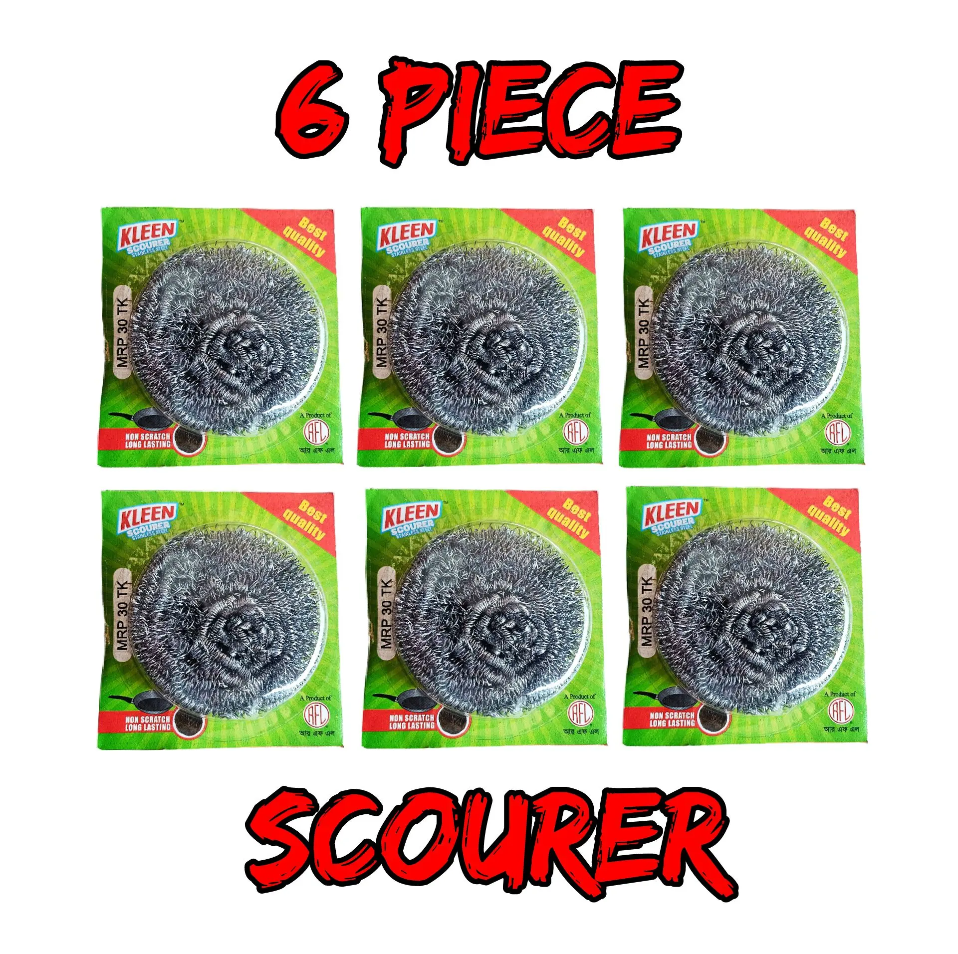 Picture of Stainless Slteel RFL Scourer High Quality 6 pcs - Silver