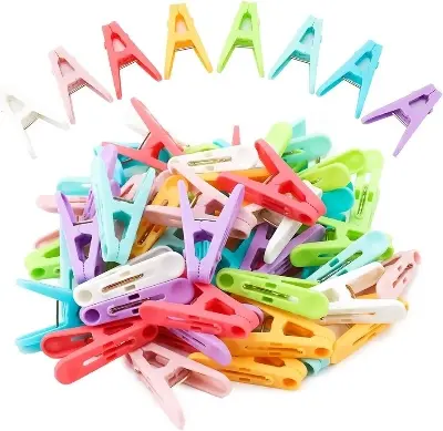 Picture of 50 PCS Clothespins Plastic Colorful Small Clips - Multicolor