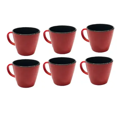 Picture of 3 inch Double Color Melamine Tea Cup 6 pcs set - Multicolor - Multicolor