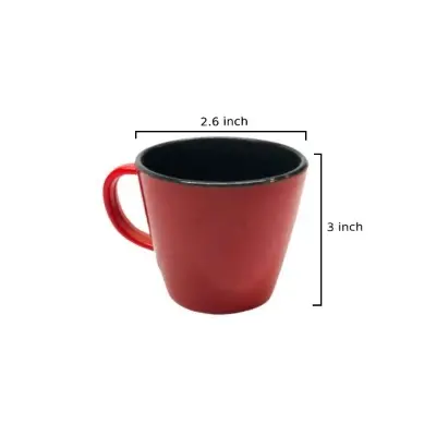 Picture of 3 inch Double Color Melamine Tea Cup 6 pcs set - Multicolor - Multicolor