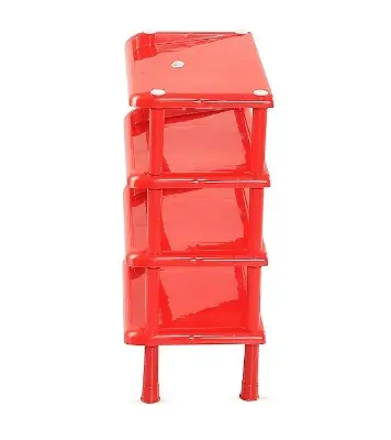 Picture of 100% Plastic Solid Shoe Rack - 4 Step - Red