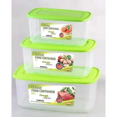 Picture of Plastic Food Storage Container Box With Lids - 3pcs Set 2000ml, 3000ml, 4800ml