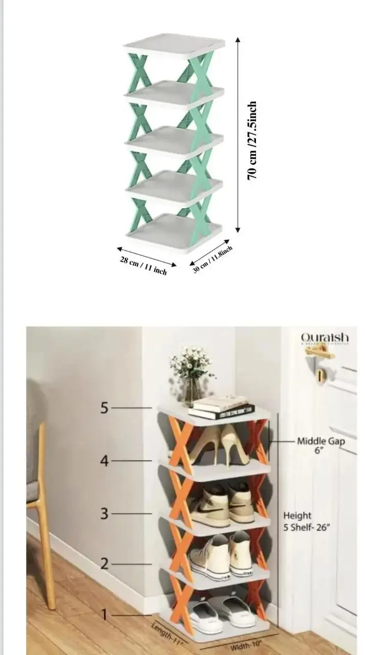 Picture of 5 Layer Shoe Rack Multifunctional Rack - Orange