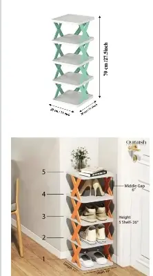 Picture of 5 Layer Shoe Rack Multifunctional Rack - Orange