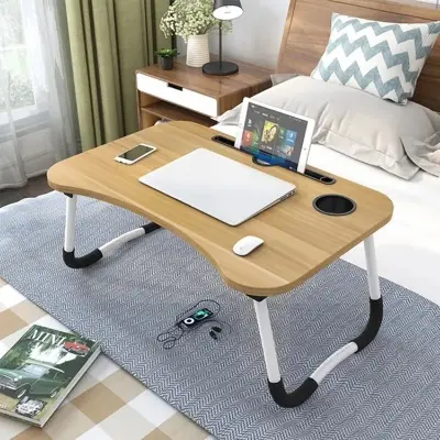 Picture of Portable Foldable Home Laptop/Notebook Stand Desk/Table- Black - Multicolor