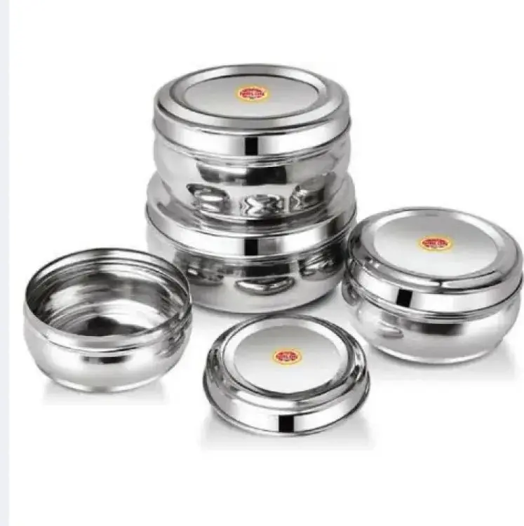 Picture of 4Pcs Bowl Set Bati Set -High Quality Steel - Non Magnet - Silver