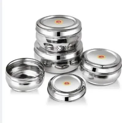 Picture of 4Pcs Bowl Set Bati Set -High Quality Steel - Non Magnet - Silver