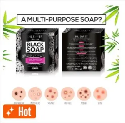 Picture of DR.DAVEY Black Charcoal Soap Cleaning Soap 100g