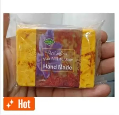 Picture of Hand Made Real Saffron Goat Milk Bar Soap -90g