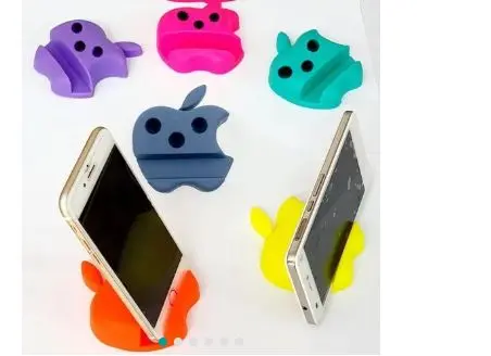 Picture of Plastic Multicolor Apple Shape Mobile Holder With Pen Holder, Mount Type