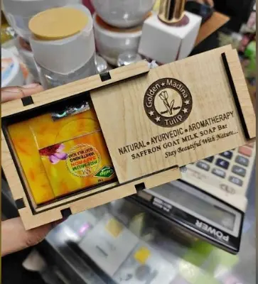 Picture of tulip premium saffron whitening goat milk soap  -90g