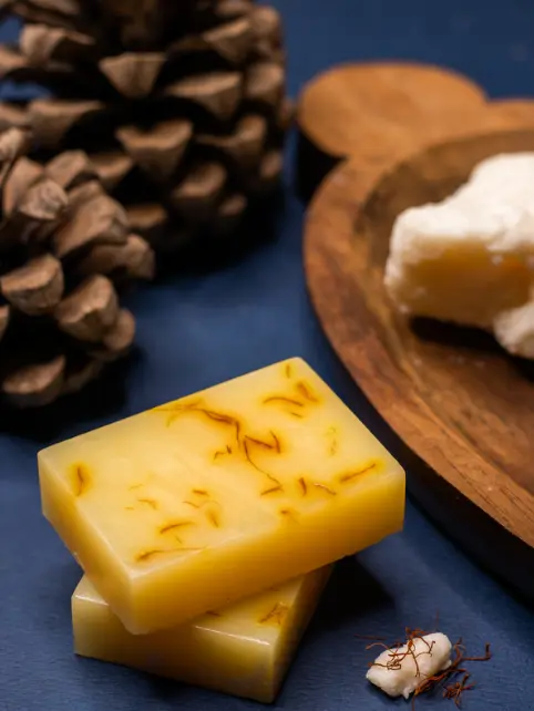 Picture of Hand Made Real Saffron Goat Milk Bar Soap -90g-Beauty soap