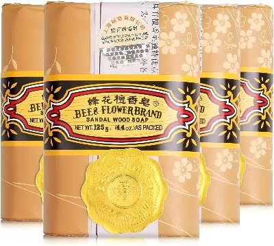 Picture of Bee & Flower Soap Bar Sandalwood Soap Moisturizing Bath Bar Soap Nourishes Your Skin 4.4 oz(Pack of 4)