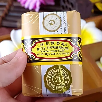 Picture of Bee & Flower Soap Bar Sandalwood Soap Moisturizing Bath Bar Soap Nourishes Your Skin 4.4 oz(Pack of 4)