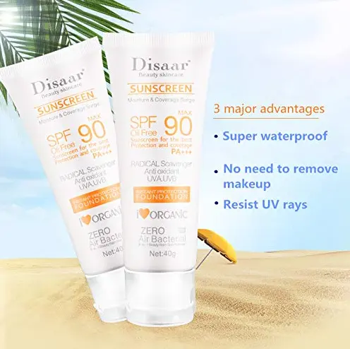 Picture of DISAAR BEAUTY SPF 90 Sunscreen - Oil Free with Instant Protection and Moisturizing Coverage