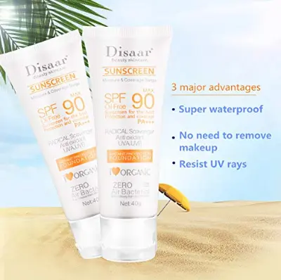 Picture of DISAAR BEAUTY SPF 90 Sunscreen - Oil Free with Instant Protection and Moisturizing Coverage