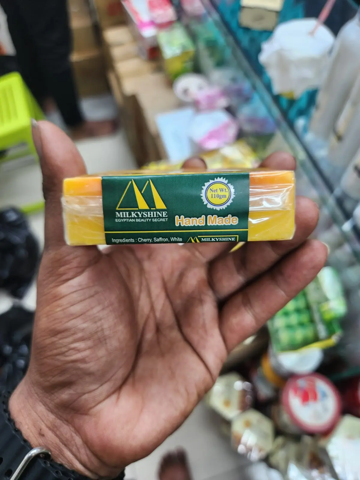 Picture of Handmade Milkyshine Goat Milk Safran Soap Bar