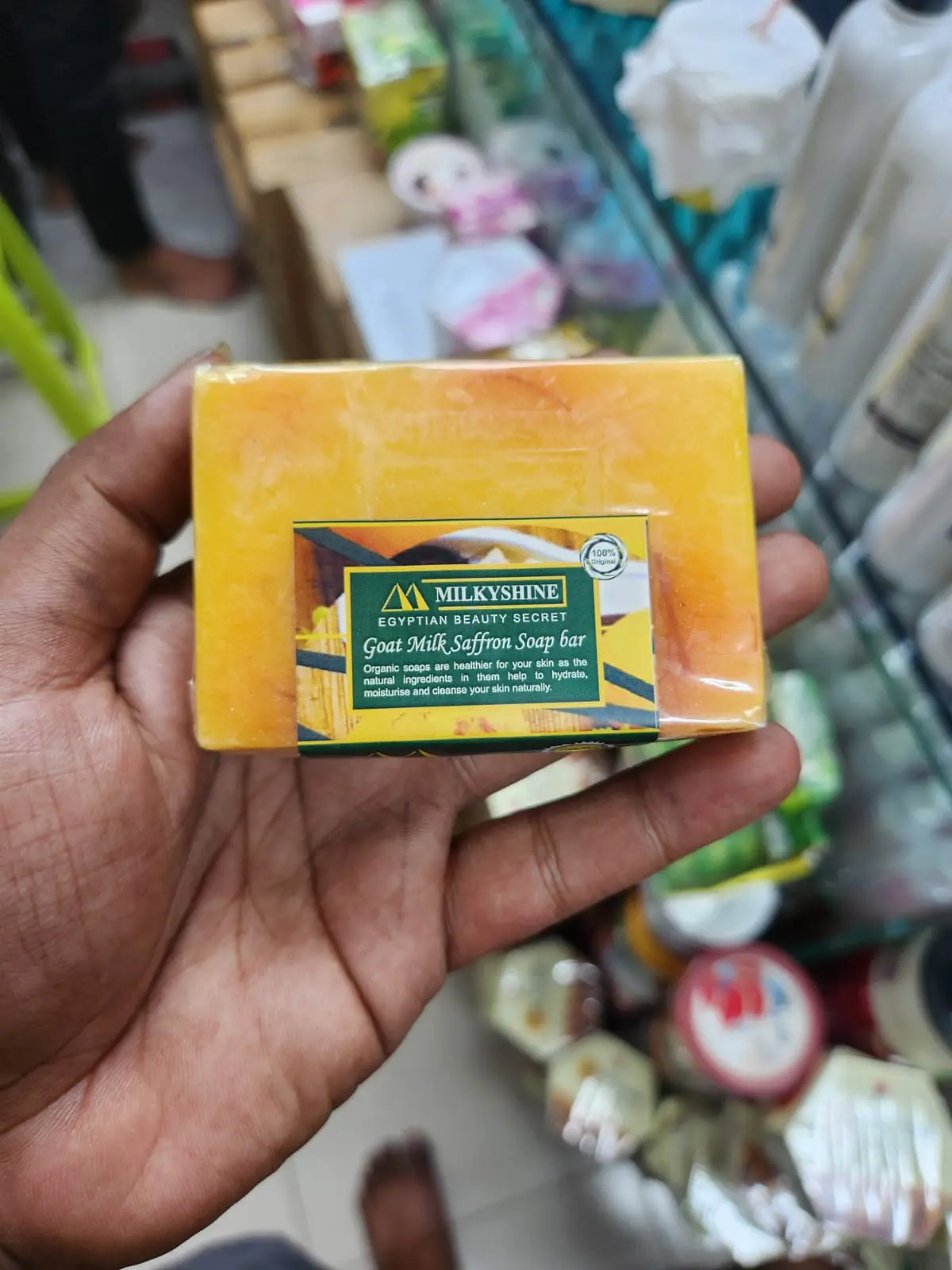 Picture of Handmade Milkyshine Goat Milk Safran Soap Bar