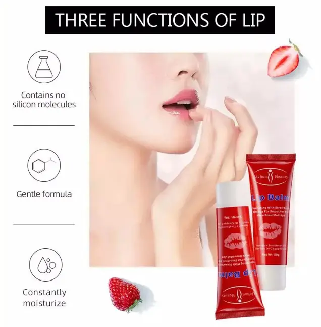 Picture of Moisturizing Lip Balm Strawberry Smoother Dry Chapped Lips 50g/1.76oz