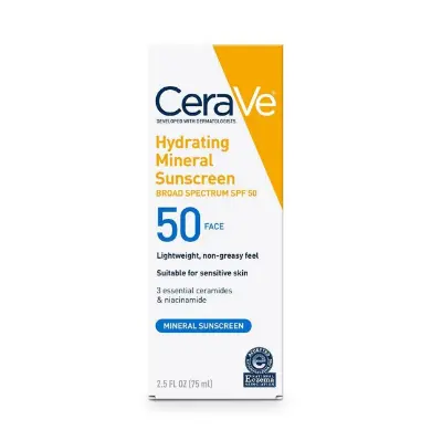 Picture of CeraVe Hydrating Mineral Face Sunscreen Broad Spectrum SPF 50