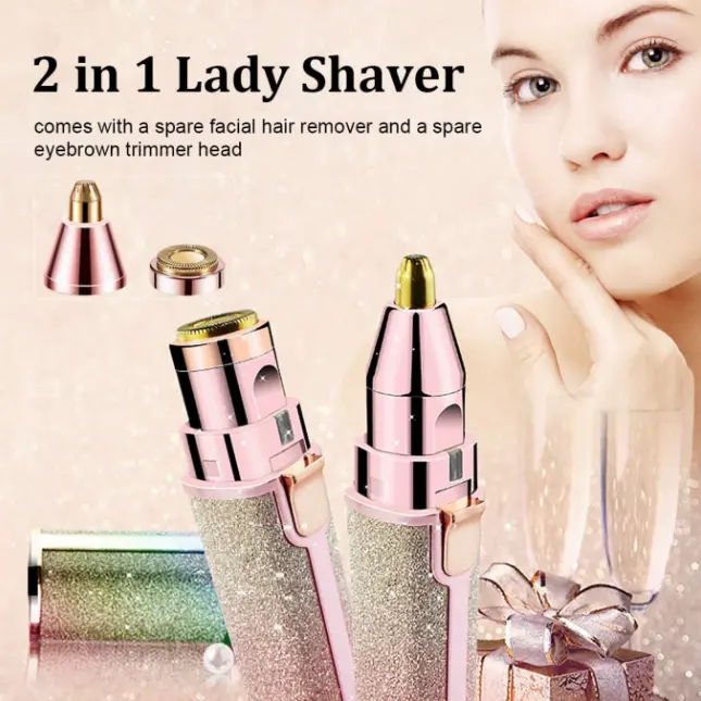 Picture of Buy Villa Blawless 2 In 1 Eyebrow Trimmer Runtime 30 Min Body Groomer For Women-Multicolor Usb Charger, Cordless