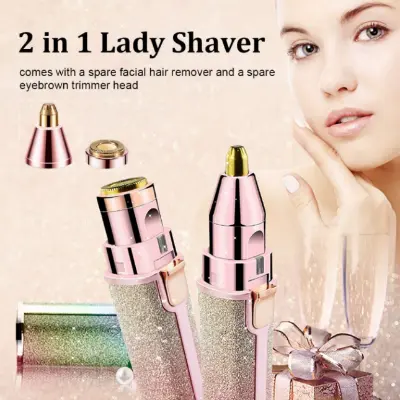 Picture of Buy Villa Blawless 2 In 1 Eyebrow Trimmer Runtime 30 Min Body Groomer For Women-Multicolor Usb Charger, Cordless