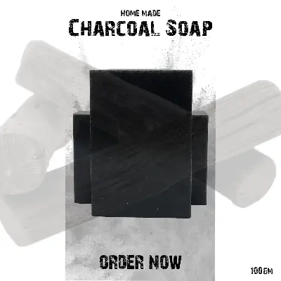 Picture of Charcoal Soap - Homemade Soap For Face & Body 100gm