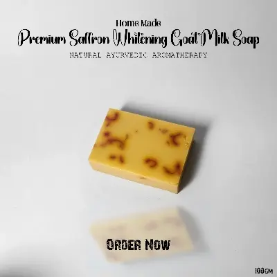 Picture of Homemade Premium Saffron Whitening  Goat Milk Soap 100gm
