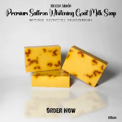 Picture of Homemade Premium Saffron Whitening  Goat Milk Soap 100gm